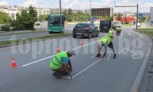 Разчертават великотърновските улици с по-издръжлива маркировка