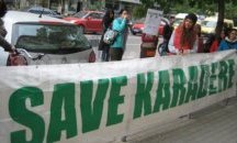Природозащитници на протест срещу застрояването на Карадере