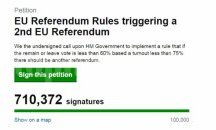 Над 710 000 искат нов референдум във Великобритания