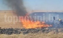 Пет екипа огнеборци гасят голям пожар в Пловдивско