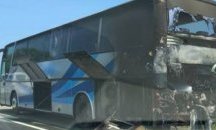 Автобус с туристи се запали на пътя Бургас-Поморие