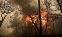 Горски пожар вилнее край Атина (ВИДЕО)