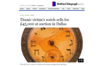 Продадоха на търг джобен часовник на жертва от "Титаник" за 57 000 долара