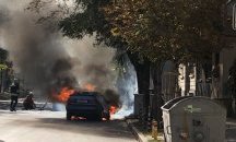 Кола гори на "Евлоги Георгиев" в столицата