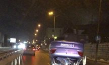 Автомобил се преобърна на оживен столичен булевард