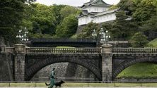 Възхитителен кадър на кралския дворец в Токио, Япония.