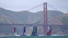 Първото състезание на кораби от цял свят в залива Сан Франциско, Калифорния, САЩ. Отбори от САЩ, Великобритания, Франция, Япония, Китай и Австралия се състезават във втората серия на SailGP регата. 