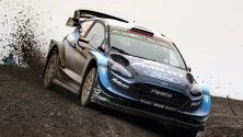 Елфин Еванс управлява своя Форд Фиеста WRC, RC1 по време на ралито Чили 2019, Талкахуано, Чили.