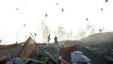 Индийски боклукчии сред боклука в двора на сметището в близост до град Амритсар, Индия преди Световния ден на околната среда. Замърсяването на въздуха и подобряването на качеството на въздуха в градовете по света са тема на Световния ден на околната среда 2019 г., който се отбелязва ежегодно на 05 юни.