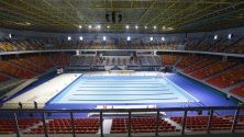 Общ изглед към художетственият център за 18-тото Световно първенство по водни спортове в Гуанджoу, Южна Корея.