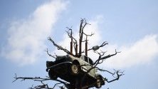 Тази скулптура  е показана на фестивала на съвременните сценични изкуства в Гластънбъри, Англия. Фестивалът в Гластънбъри е най-големият музикален фестивал в света.