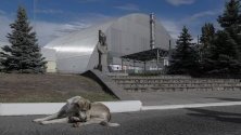 Общ изглед на Чернобилската атомна електроцентрала в Украйна.