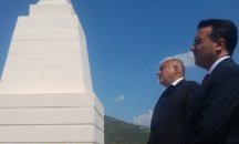 Борисов и Заев откриха възстановения паметник на полк. Константин Каварналиев в Дойран
