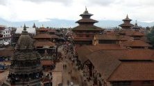 Гледка към площад  Дурбар в Лалитпур, Непал.