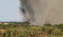 Военнослужещи от Сухопътните войски гасят пожар в Новозагорско