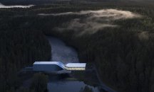 Прегънат на 90 градуса мост се издига край Осло