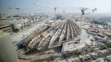 Строеж на сградите от предстоящото на 20 октомври 2020 г. Експо в Дубай. ОАЕ ще бъде първата близкоизточна държава, която ще е домакин на международното изложение.