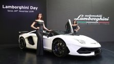 Представяне на Lamborghini Aventador Svj roadster в Сеул по време на Lamborghini Day. От модела са произведени само 800 коли.