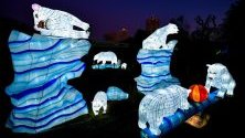 Светлинни фигури, изложени в зоопарка в Кьолн, Германия, част от Фестивала на китайските светлини до 9 януари.