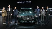 Hyundai Motor представя новия си сув модел GV80 в Гоян, Южна Корея. 