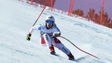 Йохана Хехлен от Швейцария по време на Световната купа по ски алпийски дисциплини в Банско.