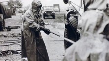 Войник от запаса изчиства излизащо от зоната МПС