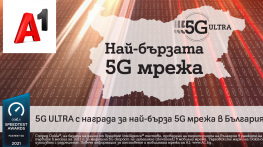 A1 има най-бързата 5G мрежа в България според Ookla®